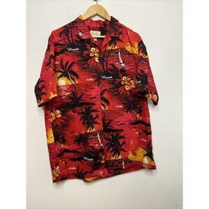 Royal Hawaiian Creations Red Short Sleeve Hawaiian Shirt Magnum Men XL  Aloha
